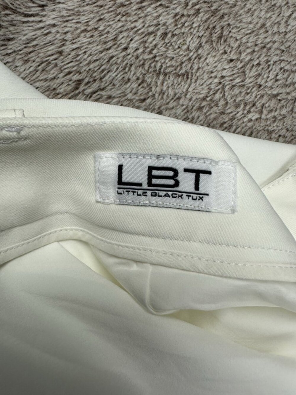 Little Black Tux Women's White Tuxedo Pants Black Side Stripe Size 16 NWT Formal - Picture 10 of 16